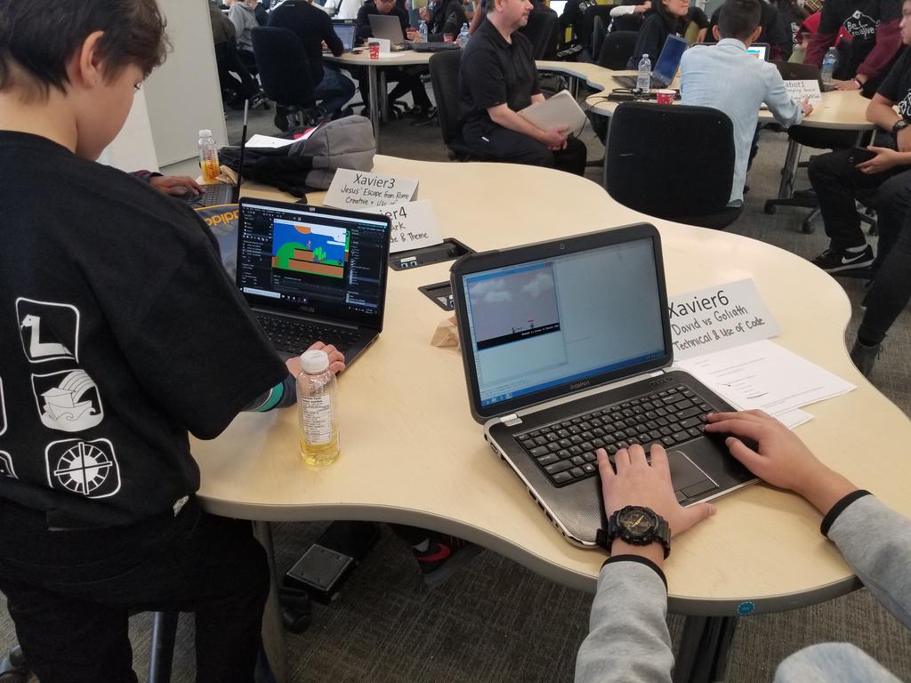DPTechTeam's tweet photo. #DPCDSB Secondary Computer Science students competing in the annual Game Maker competition at Sheridan College. The future is bright! #DPCodes #CSEd #EdTech @DPCDSBSchools #SheridanFast @SheridanFAST https://t.co/cBqNGHykbl