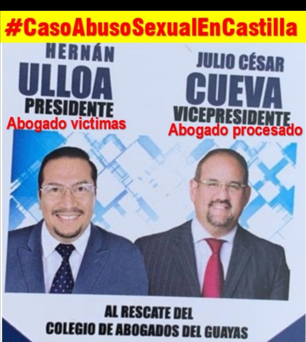 AbusoCastilla's tweet photo. Padres víctimas, excluyen a @HernanUlloa en defensa victimas #CasoCastilla.  Q se han “sorprendido” al conocer q “defensor del procesado x abuso sexual”, @cuevajuliocesar, aparece como binomio de su Defensor. No obstante expresan agradecimiento a @HernanUlloa y le desean exitos. https://t.co/OFKlKWTQNI