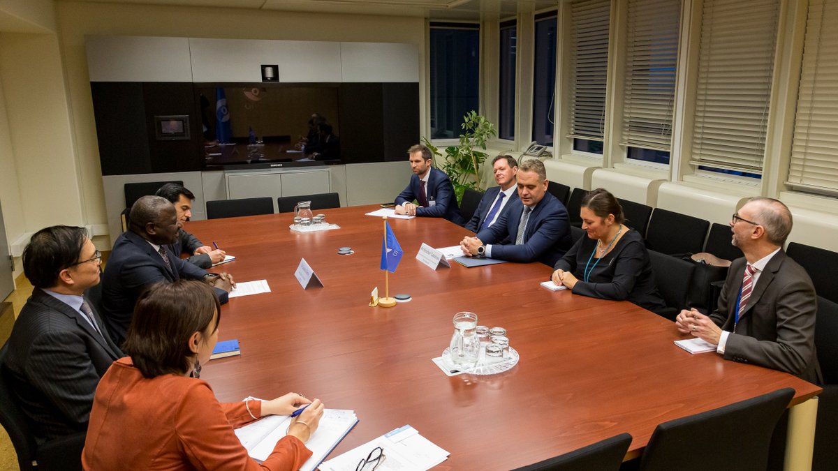 CTBTO's tweet photo. Good exchange between CTBTO head @SinaZerbo & #NewZealand's Parliamentary Under-Secretary of Foreign Affairs @FletcherNZFirst on #PIF2019 & the importance of education & sustaining momentum to support #PacificIsland nations joining the #nuclear test ban treaty. #CTBT https://t.co/vuFWvxHqfB