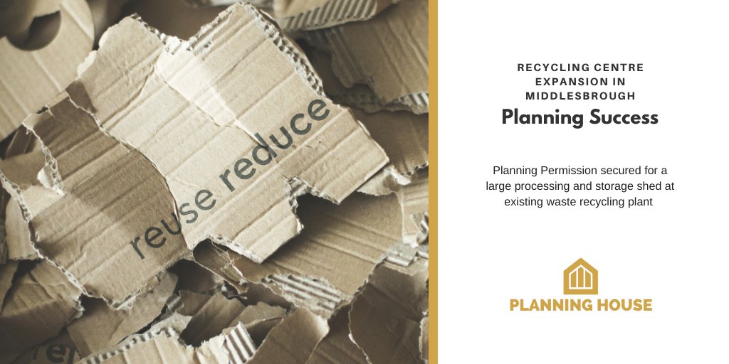 _planninghouse's tweet image. Congratulations .@JBRecycling on your planning success &amp;amp; well done @hewhel for getting this one over the line - a greener future for Middlesbrough! #planninghelp #letsrecycle planninghouse.co.uk/a-greener-futu…