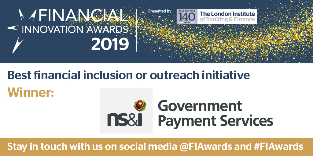 Congratulations to @nsandiGPS for winning the Best #financial inclusion or outreach initiative. #FIAwards