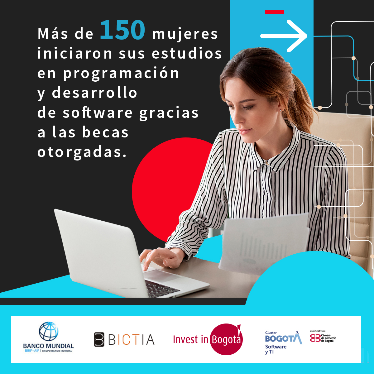 investinbogota's tweet photo. #SoyProgramadora | ¡Se otorgaron 150 becas a mujeres en #Bogotá que aprendieron desarrollo web desde cero! La iniciativa permite analizar metodologías de aprendizaje rápido para adecuar la oferta laboral digital de empresas nacionales y extranjeras con la demanda de la ciudad https://t.co/6xQewUuZfQ