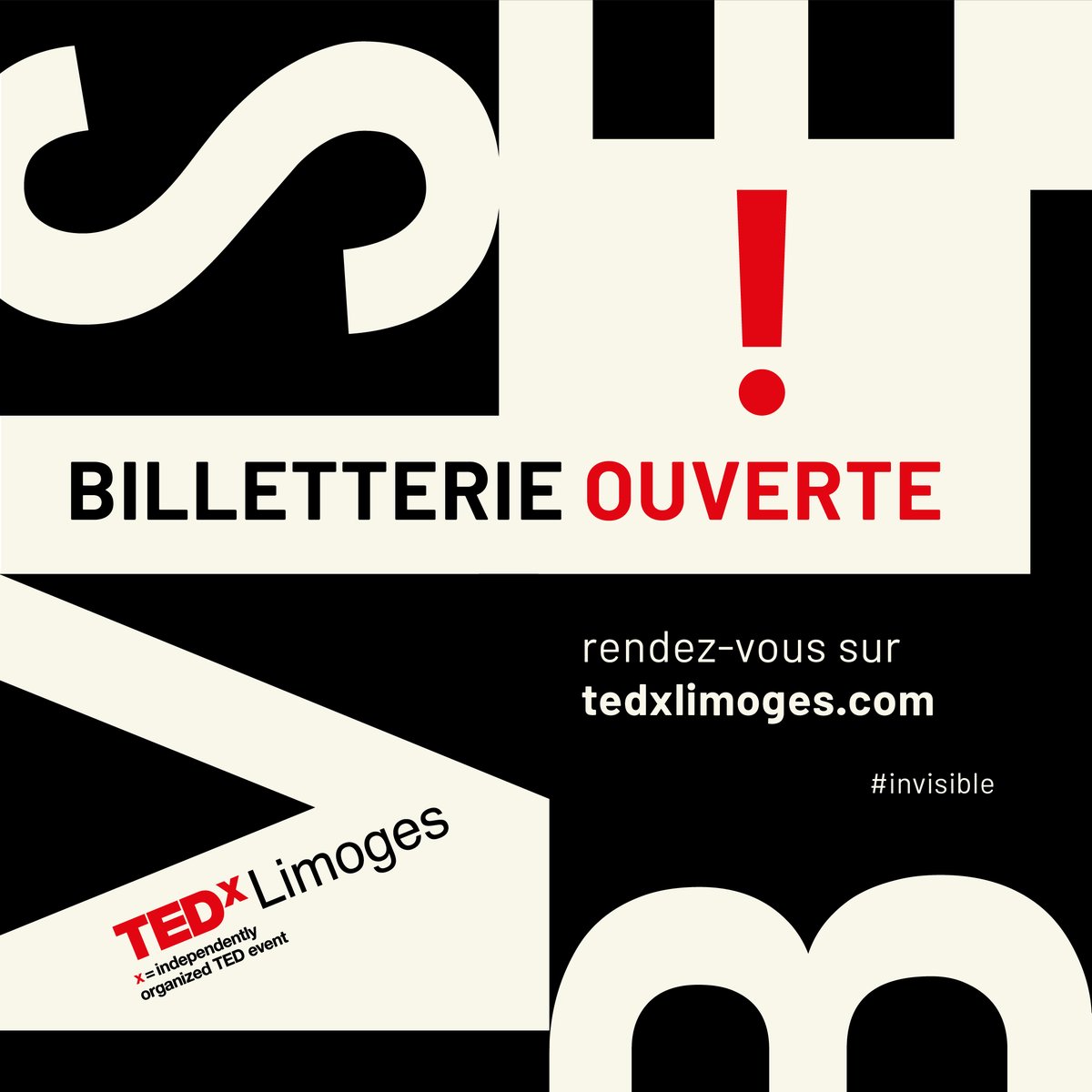 ouverture de la billeterie !! rendez vous sur notre site site 👉 tedxlimoges.com 
#billetterie #edition2020 #invisible #tedxlimoges #limoges