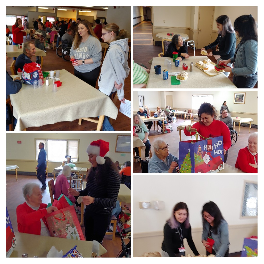 More pictures of the choir members interacting with the residents at Continental Springs Nursing home.