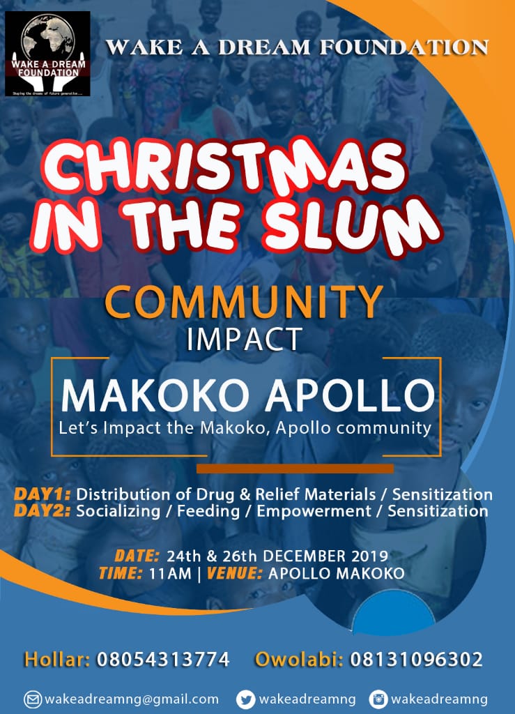 WakeADreamng's tweet photo. Hello @Valhalla_X0 @Oma_GuGu
 @heeeroooh @bimbo_cash 

The Christmas season is upon us 🎅 the season of gifts and felicitations 🎆

We solicit your support towards making it a Christmas to remember for the people of Makoko... https://t.co/biNbdRdxU8