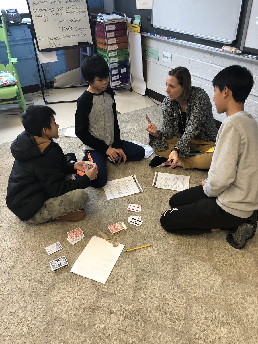 6thgradesynergy's tweet photo. Mrs. Hitchcock, our AART,  teaching students an integers game called “Nilo” where you have to make zero pairs! #MathIsFun #MakeYourMark @Jenniferhitch10 https://t.co/9PQ5wNqiQ3