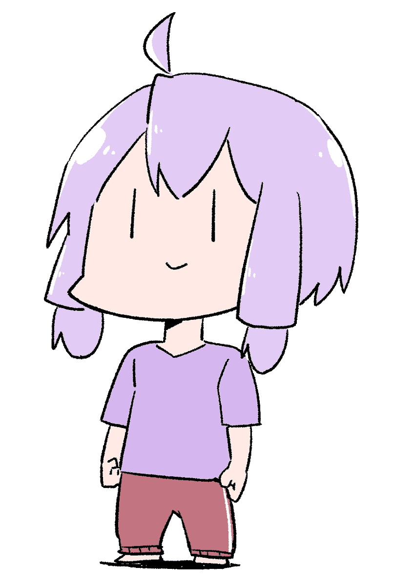 yuzuki yukari 1girl | | solo shirt chibi purple hair white background  illustration images