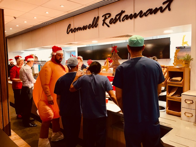 CromwellHosp's tweet photo. Thank you to all that made the lunch a success, Head Chef Darren Passmore and Quinten Basson from Compass Group and to all our staff for participating!

#cromwellhospital #turkey #trimmings #carols #workingatcromwell https://t.co/J3A9lprAOO