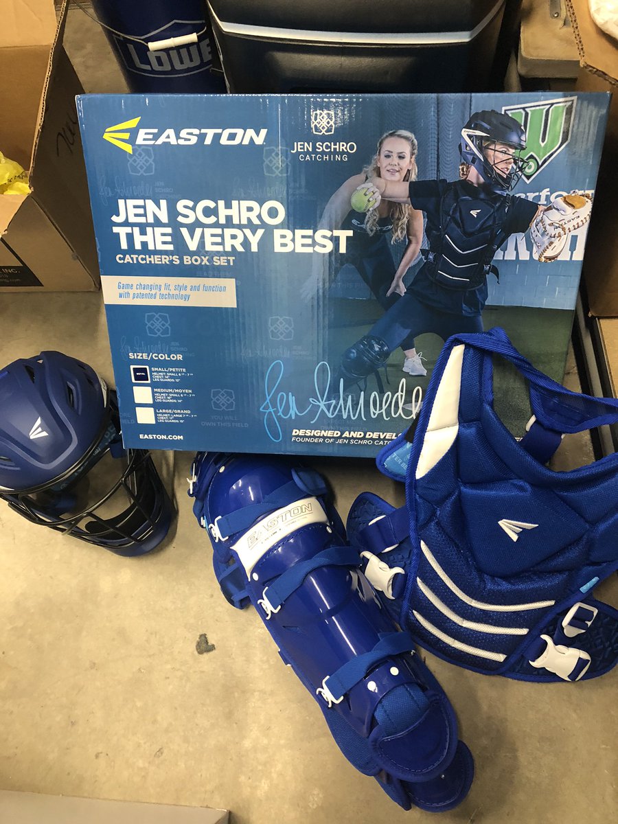 CoachKJ_'s tweet photo. I’m SO stoked for my catchers- our very own @jen_schro catching equipment! Bring on season now! 😍 https://t.co/tQ2r0TjhLd