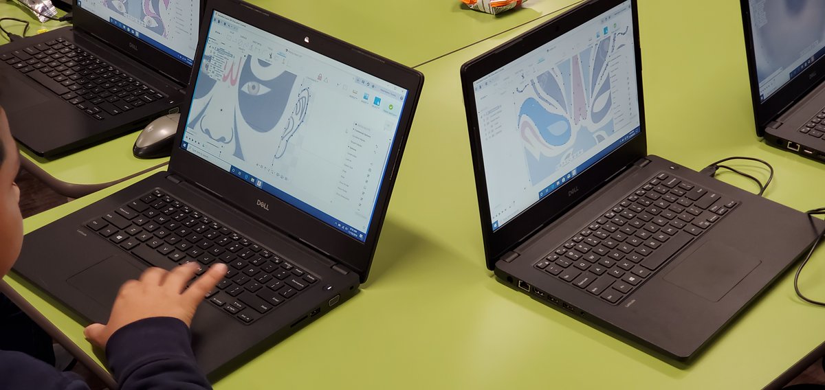 ALopezEDU's tweet photo. Our Elementary students are getting ready for the Chinese New Year Celebration. They are designing Peking Opera Masks in #Fusion360 for 3D printing. Some students already printed their designs and are now painting them with our amazing art teacher. #FFAmakerspace #STEMeducation https://t.co/Pusu82eiVN