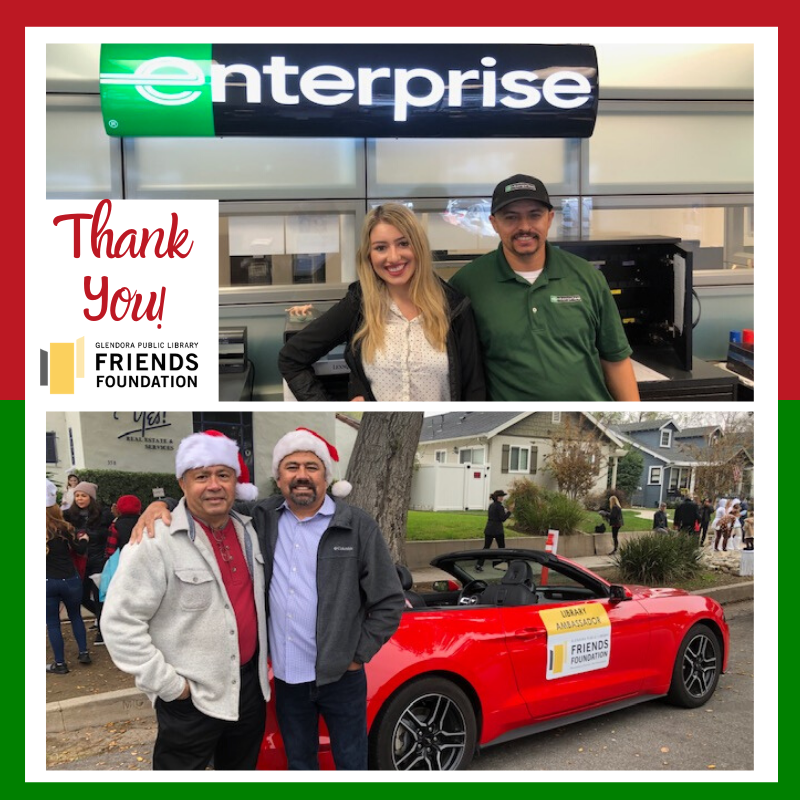 gplffoundation's tweet photo. Special shout out and thank you to Ally and John @Enterprise - Glendora for locating and providing cars for our appearance in Glendora’s Hometown Christmas Parade. Thank you to volunteers John and Larry who drove our Library Ambassadors.
#glendoraparade #gplff #thankyou https://t.co/glVYbXgOf5