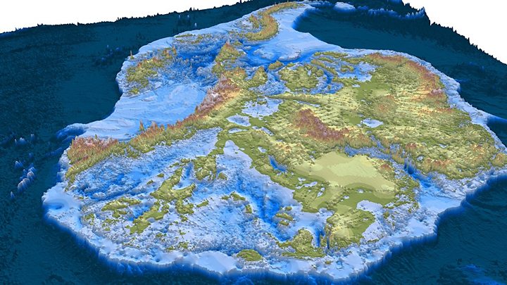 MarGomezH's tweet photo. Según sus cálculos, el cañón bajo en glaciar Denman alcanza los 3.500 metros bajo el nivel del mar lo que constituye un valioso descubrimiento y el punto más profundo en tierra firme. Unas 10 veces mayor que la del Mar Muerto. (📷BedMachine Antarctic) https://t.co/A8Ci7517Tk