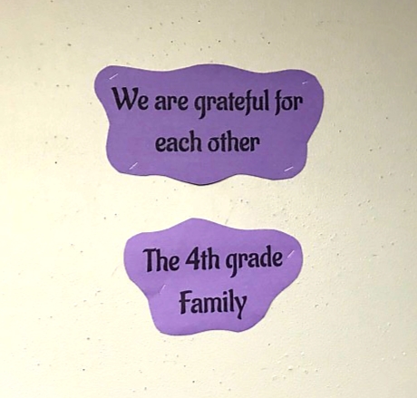 JeffcoELD's tweet photo. 4th grade is grateful for each other!  Each student wrote 
what they are grateful for about a member of their 4th grade family on an ornament.  #peckrams #jeffcoholidays @JeffcoSchoolsCo https://t.co/ZqiR2OIeWu