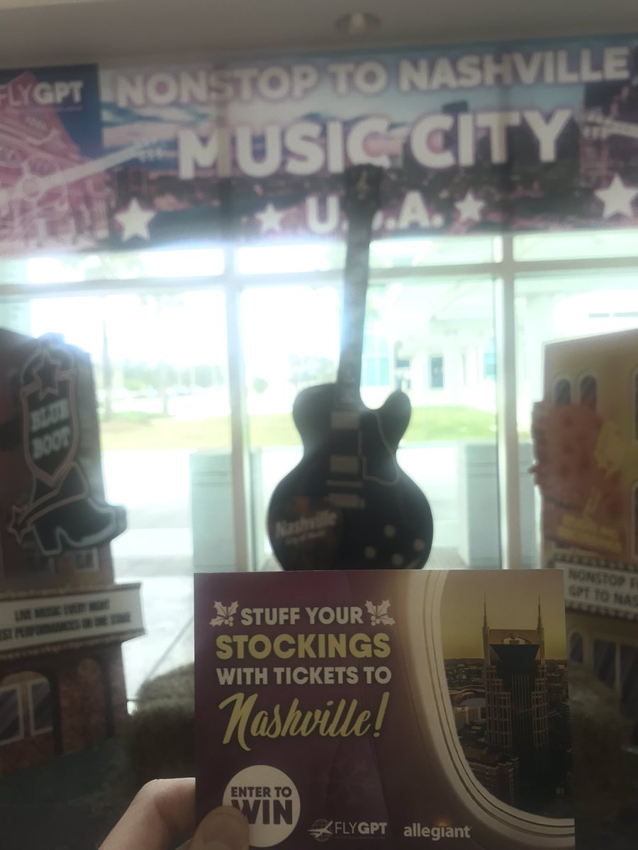 FlyGPT's tweet photo. Be on the lookout this week at #FlyGPT and other locations in Gulfport as we pass out information for our Nashville Ticket Giveaway! https://t.co/afBQaEQFkH