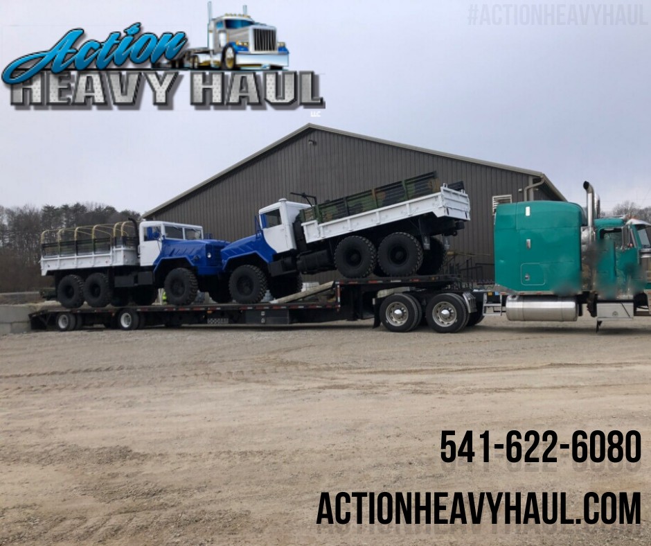 ActionHeavyHaul's tweet photo. One of our freight specialists Raymond Quattrocelli sent these M923 Cargo Trucks down to a Louisiana hospital for an emergency situation.  Action Heavy Haul is here to help whether it is for a simple project or a serious emergency. #actionheavyhaul #logistics #heavyhaul #service https://t.co/LgAMfKuqdN