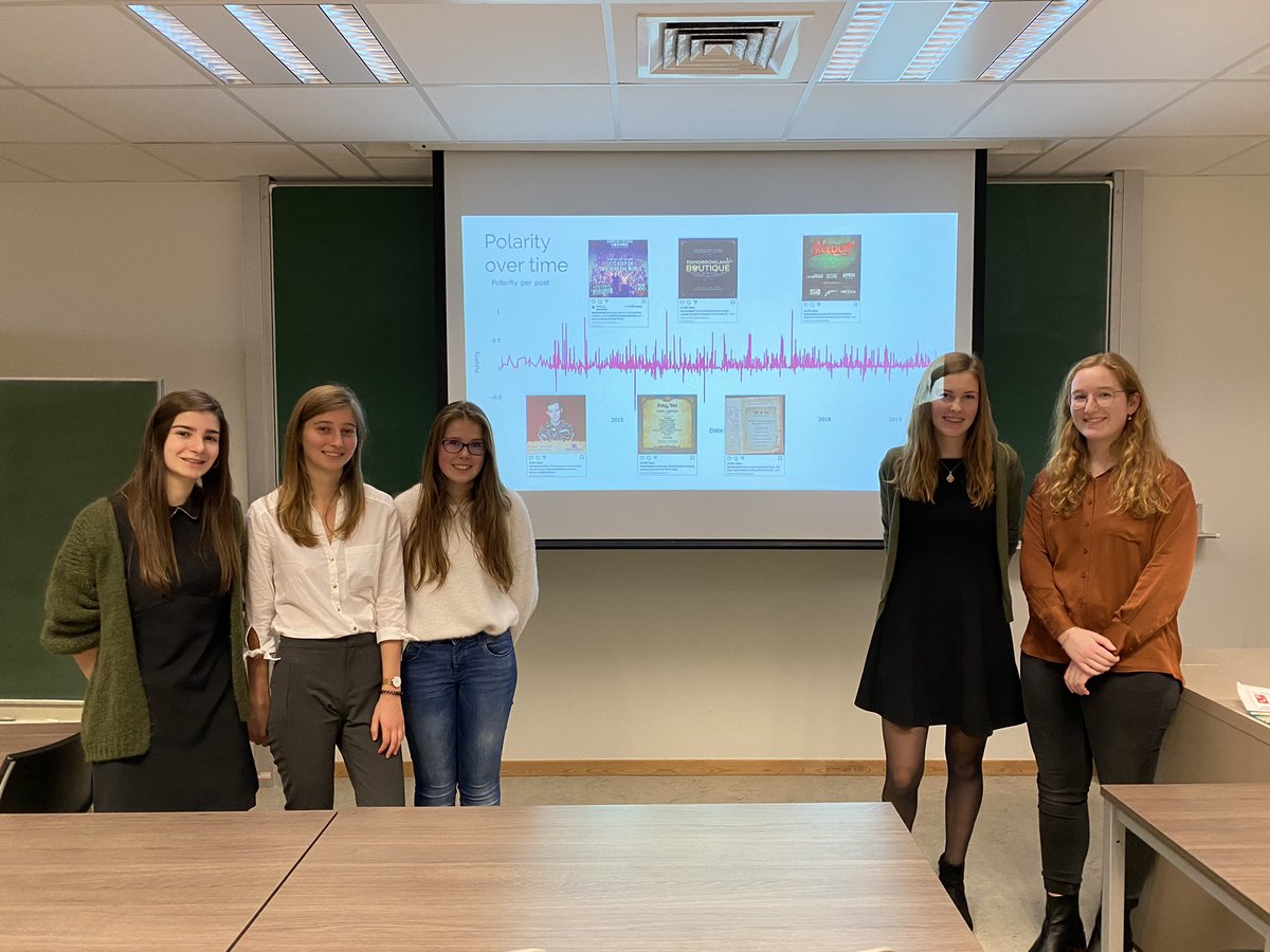 dirkvandenpoel's tweet photo. Today, we saw 17 teams present the #BigData group assignments @UGent. Congratulations for the superb work. They used the @databricks @ApacheSpark platform to analyze #Instagram posts on @tomorrowland in #Python. Thanks @Sarcarron &amp; @ben_desmet ! #SocialMedia #orms #DataScience https://t.co/cWpE1TdLkK