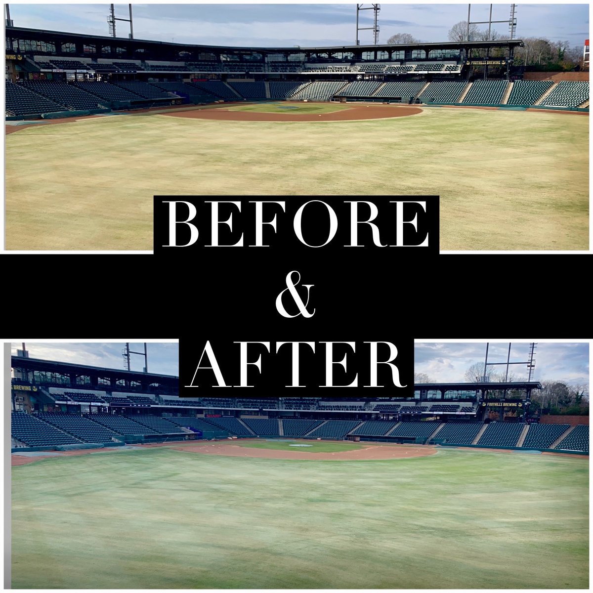 JRMTurfProducts's tweet photo. One app....another to go and it’ll look mint!!! ✔️⚾️ #TuesdayThoughts #HybridGreen #RapidGreen #wsdash #fieldpaint https://t.co/VNqHgEv4Fi