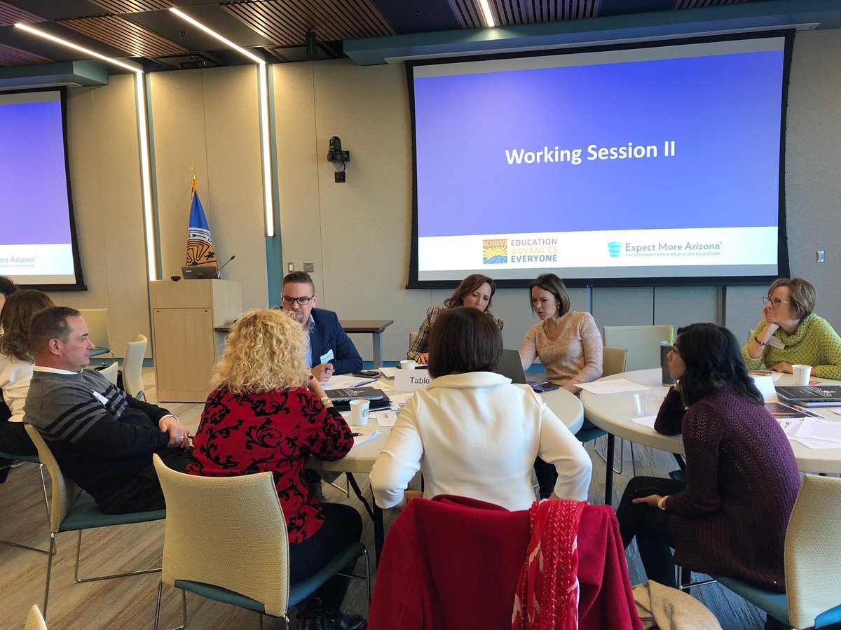 ExpectMoreAZ's tweet image. @ExpectMoreAZ and @Achieve60AZ convened a group of education and community leaders representing 12 counties from across the state yesterday to talk about setting local postsecondary attainment goals for their communities. #AZProgress #Road2Equity #Go60AZ