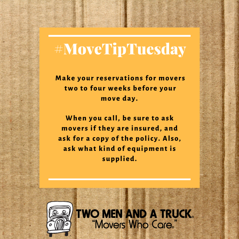 twomenhsv's tweet photo. It is essential you check that your moving company is insured and are aware the type of materials that will be provided. #MoveTipTuesday https://t.co/y7D5Xt4PSq