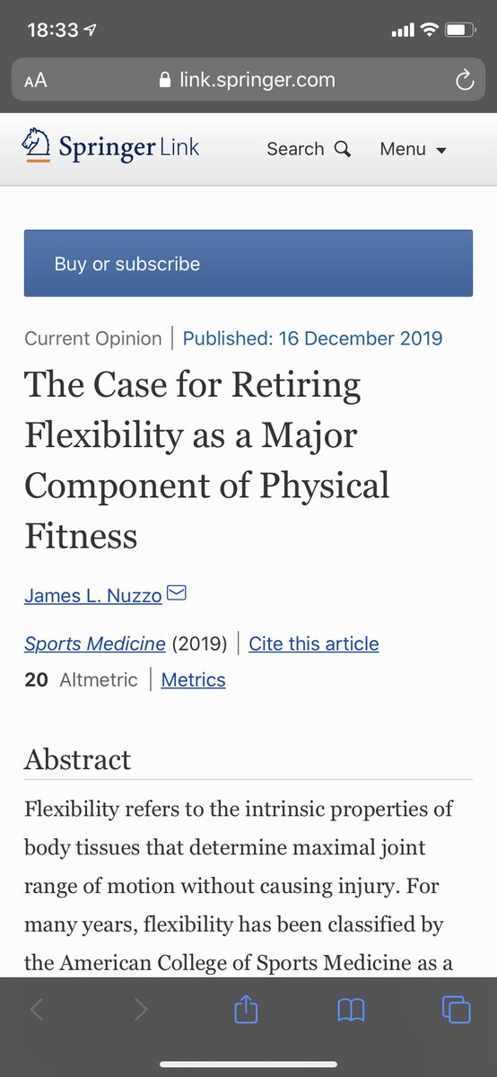 DocBalsalobre's tweet photo. Time to stop stretching?❌

Flexibility is proposed to be RETIRED as a relevant component of fitness because:
1. No apparent relation to health outcomes❤️
2. If needed, flexibility can be improved by other means like resistance training🏋🏻‍♂️ https://t.co/jh3K4xdrby https://t.co/gyD8ibt15P