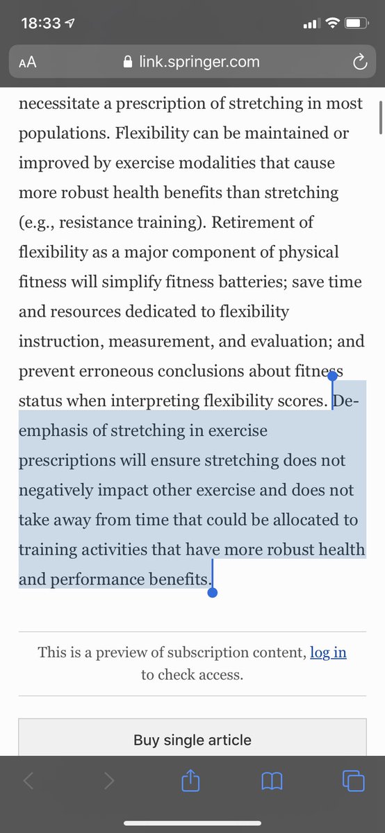 DocBalsalobre's tweet photo. Time to stop stretching?❌

Flexibility is proposed to be RETIRED as a relevant component of fitness because:
1. No apparent relation to health outcomes❤️
2. If needed, flexibility can be improved by other means like resistance training🏋🏻‍♂️ https://t.co/jh3K4xdrby https://t.co/gyD8ibt15P