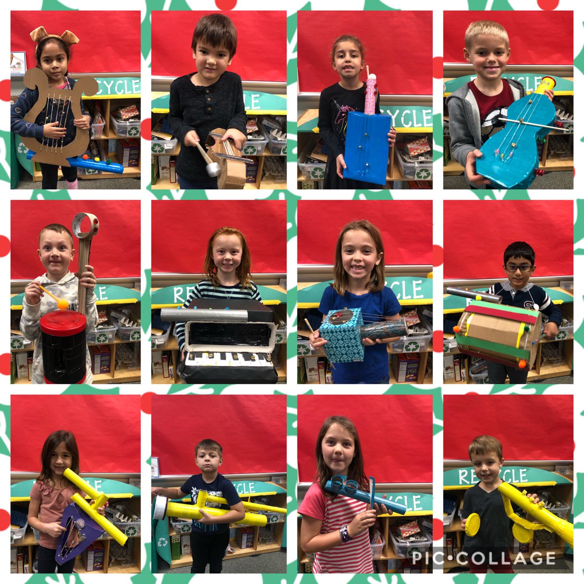 DCEQuest's tweet photo. Our 1st grade QUESTers wrapped up their unit on Sound and got us all in the holiday spirit with a festive concert using the original instruments they created! #DCEQUEST #greatnesswithin @DCEgreatnesswi1 @MatsudaRica https://t.co/QQL84zHDjs