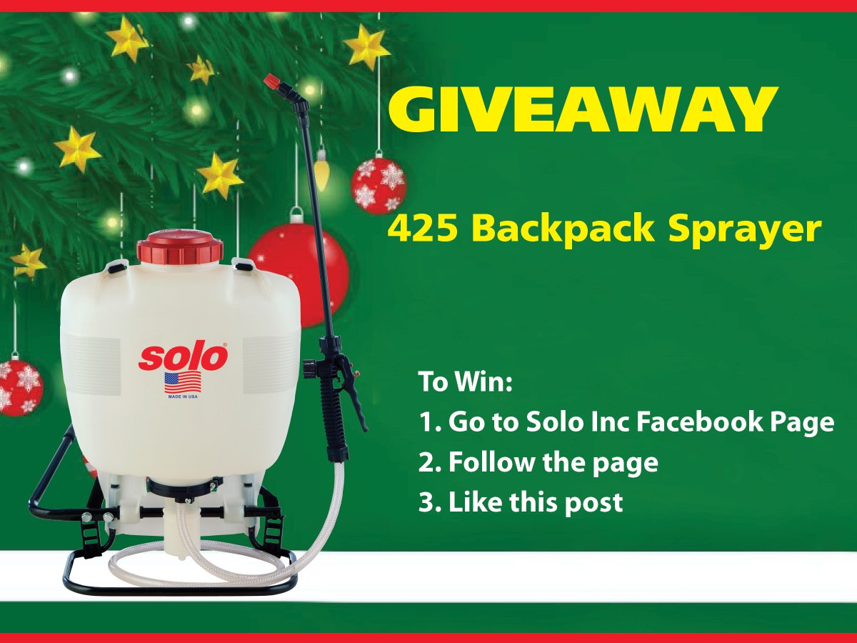 SOLO_USA_'s tweet image. We're hosting another giveaway! This time we're giving away a 425 Backpack Sprayer.

You will have until Friday, December 20 at noon to enter. We will announce the winner at 2:00 PM on Facebook Live on December 20.

#giveaway #backpacksprayer #sprayer #lawnandgarden #lawncare
