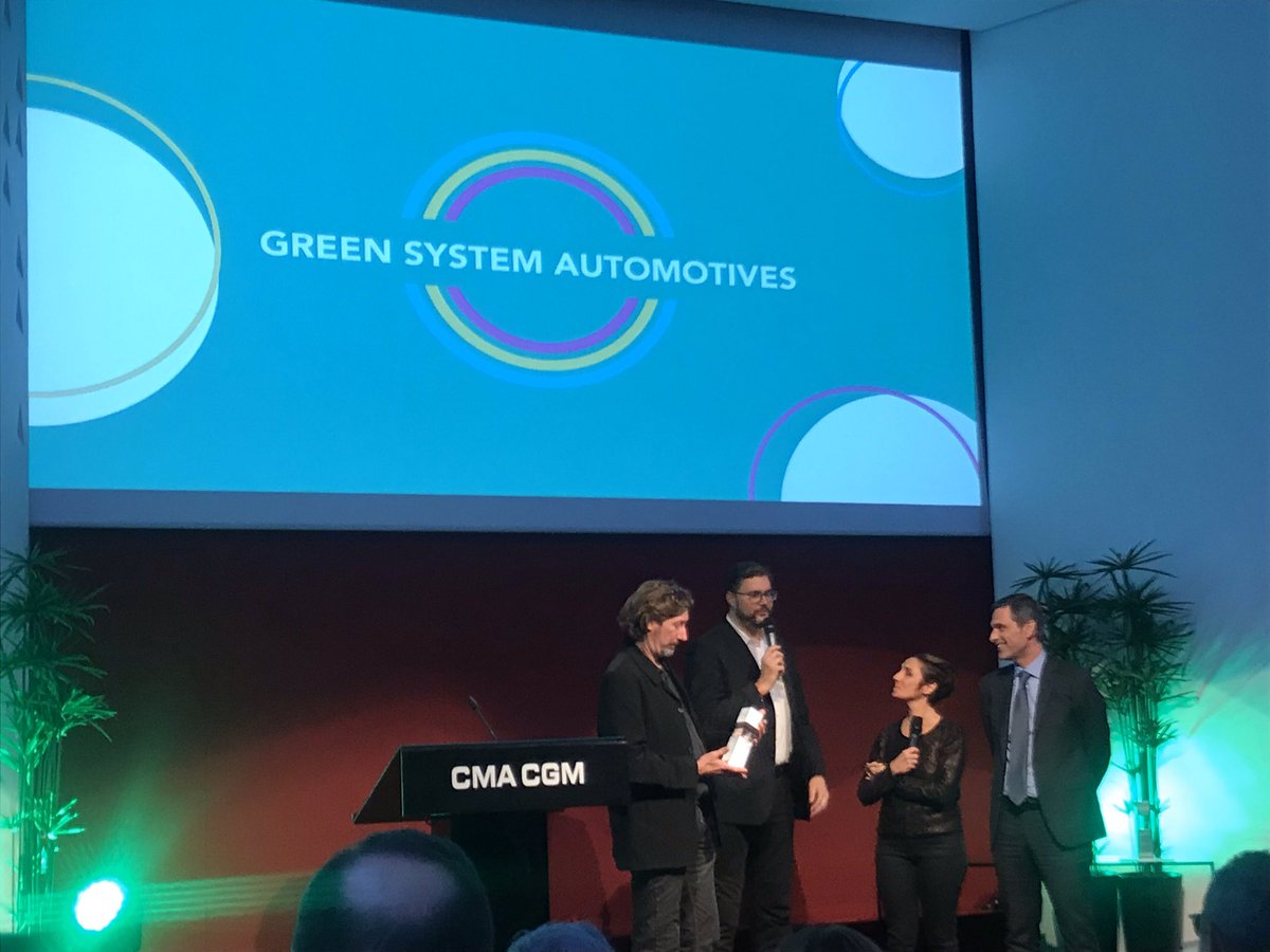 CmaCgm_France's tweet photo. Prix du Challenge @Le_Carburateur
Parmi ces 3 candidats de talent, c’est aujourd’hui la #startup #GreenSystemAutomotives qui est désignée lauréate dans la catégorie Transport, Logistique et Mobilité et qui sera donc parrainée par @CMACGM. Bravo ! https://t.co/uM1l4NcTkW