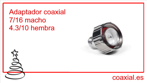 Adaptador coaxial 7/16 macho 4.3/10 hembra 50-Ohm
#RF #microwave #wireless #radar #coaxial #cable #conector #LowPIM #cablescoaxiales #mobile #telefonía #teleco #5G
#Adaptador #conector716 #conector4310 coaxial.es/rf/adaptadores…