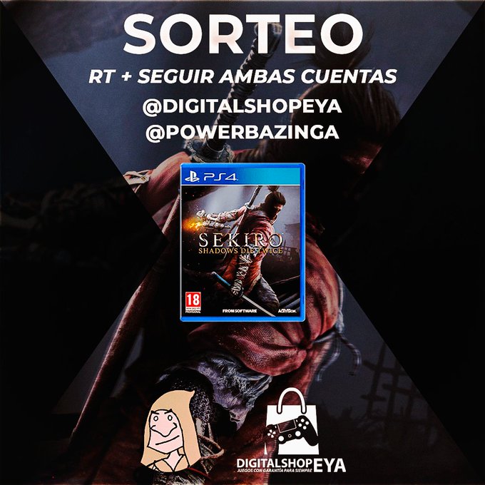 Powerbazinga (@powerbazinga) on Twitter photo ¡¡BUENAS NOTICIAS!!🎁Sorteo de un Sekiro: Shadows Die Twice para PS4 gracias a <a href="/DigitalShopEYA/">Juegos Digitales PS4</a> (Juegos Digitales PS4)
Para participar:
➡️Sigue a Juegos Digitales PS4
<a href="/DigitalShopEYA/">Juegos Digitales PS4</a>
➡️Sigue mi cuenta:
@powerbazinga
➡️Da RT a este tweet
(Acaba el 1 de Enero de 2020)
¡Suerte! ¡¡BUENAS NOTICIAS!!🎁Sorteo de un Sekiro: Shadows Die Twice para PS4 gracias a <a href="/DigitalShopEYA/">Juegos Digitales PS4</a> (Juegos Digitales PS4)
Para participar:
➡️Sigue a Juegos Digitales PS4
<a href="/DigitalShopEYA/">Juegos Digitales PS4</a>
➡️Sigue mi cuenta:
@powerbazinga
➡️Da RT a este tweet
(Acaba el 1 de Enero de 2020)
¡Suerte!