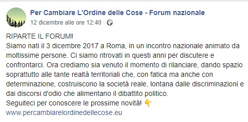 #PerCambiareLOrdineDelleCose - Forum nazionale sta ripartendo.

Sarà uno spazio per mettere in rete, far crescere e moltiplicare realtà ed iniziative che esistono in tutto il paese, per costruire e narrare un nuovo approccio alle politiche migratorie.

percambiarelordinedellecose.eu