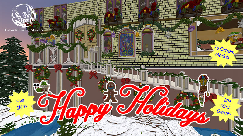 teamphoenixs's tweet photo. We are happy in announcing our festive map on the Minecraft Marketplace from Team Phoenix Studio. Happy Holidays is now available on the Marketplace. https://t.co/Db7G57oZgx