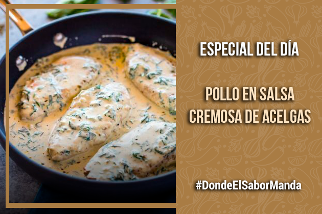 RestElPatronGT's tweet photo. Es hora de tomar un descanso y disfrutar nuestro especial de hoy, POLLO EN SALSA CREMOSA DE ACELGAS. ¡Sin duda una excelente opción para tu almuerzo! #ElPatron #restaurante #almuerzos #especiales #fusiondesabores #ingredientesfrescos #nutritivo https://t.co/kE5WoTbiA1