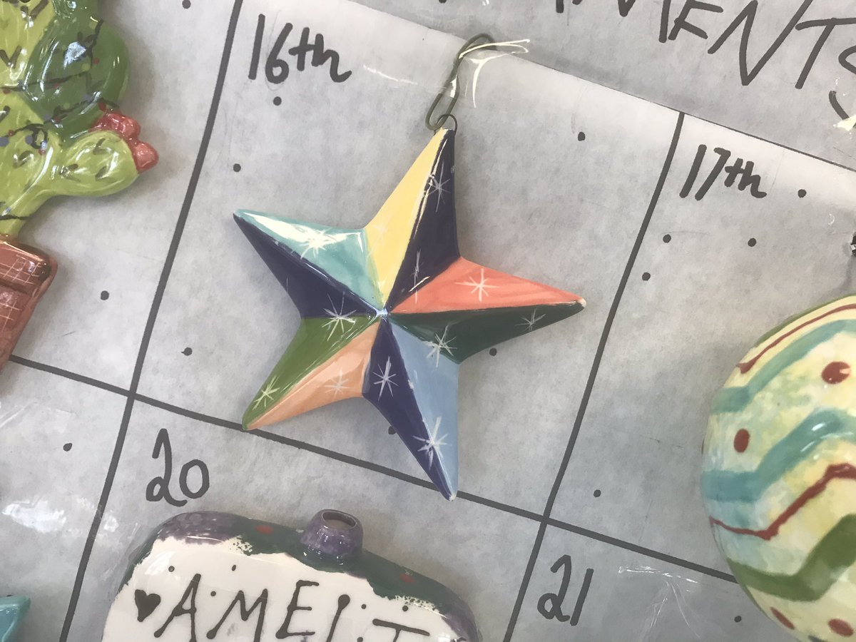 rpfbreck's tweet photo. #ornamentoftheday Faceted Star Only $10 just drop in! #paintyourownart #rpf https://t.co/9jlw4Oc51S