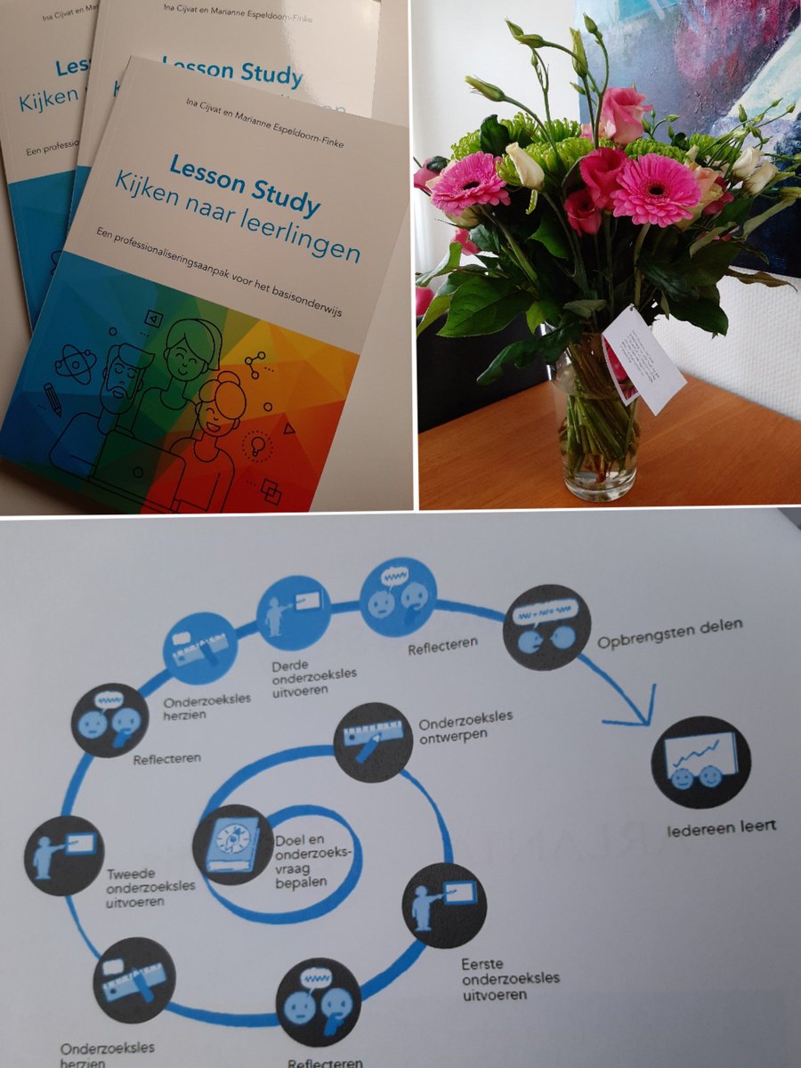 Wat een mooie dag! Ons boek Lesson Study nu echt kunnen vasthouden. Wat is het mooi geworden! Bloemen van <a href="/Uitgeverij_Pica/">Mark Veerman | Pica</a>. Dank! 
En vanmiddag weer met een nieuw Lesson Study team gestart. Samen bezig zijn met de onderwijspraktijk. Genieten! <a href="/Expertisadvies/">Expertis</a>