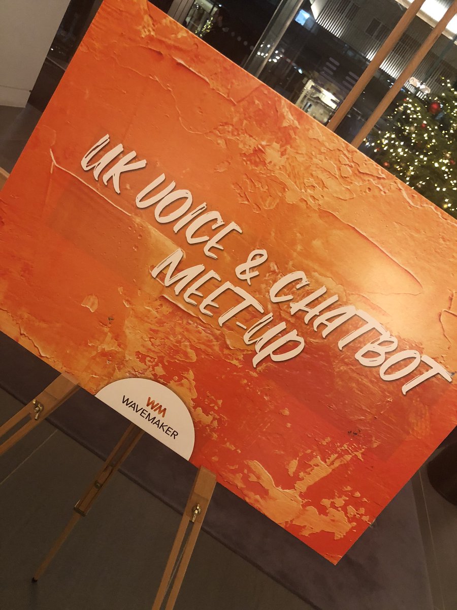 SarahSalts's tweet photo. Excited to kick off tonight’s meet-up @WavemakerUK @tomhewitson #ldnbots #futuremakers https://t.co/iboVIeMxjY