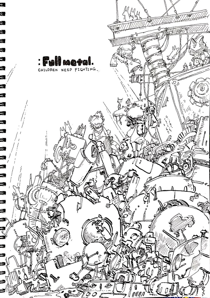「Full metal」
#ペン画を流してペン画民を増やそう 
