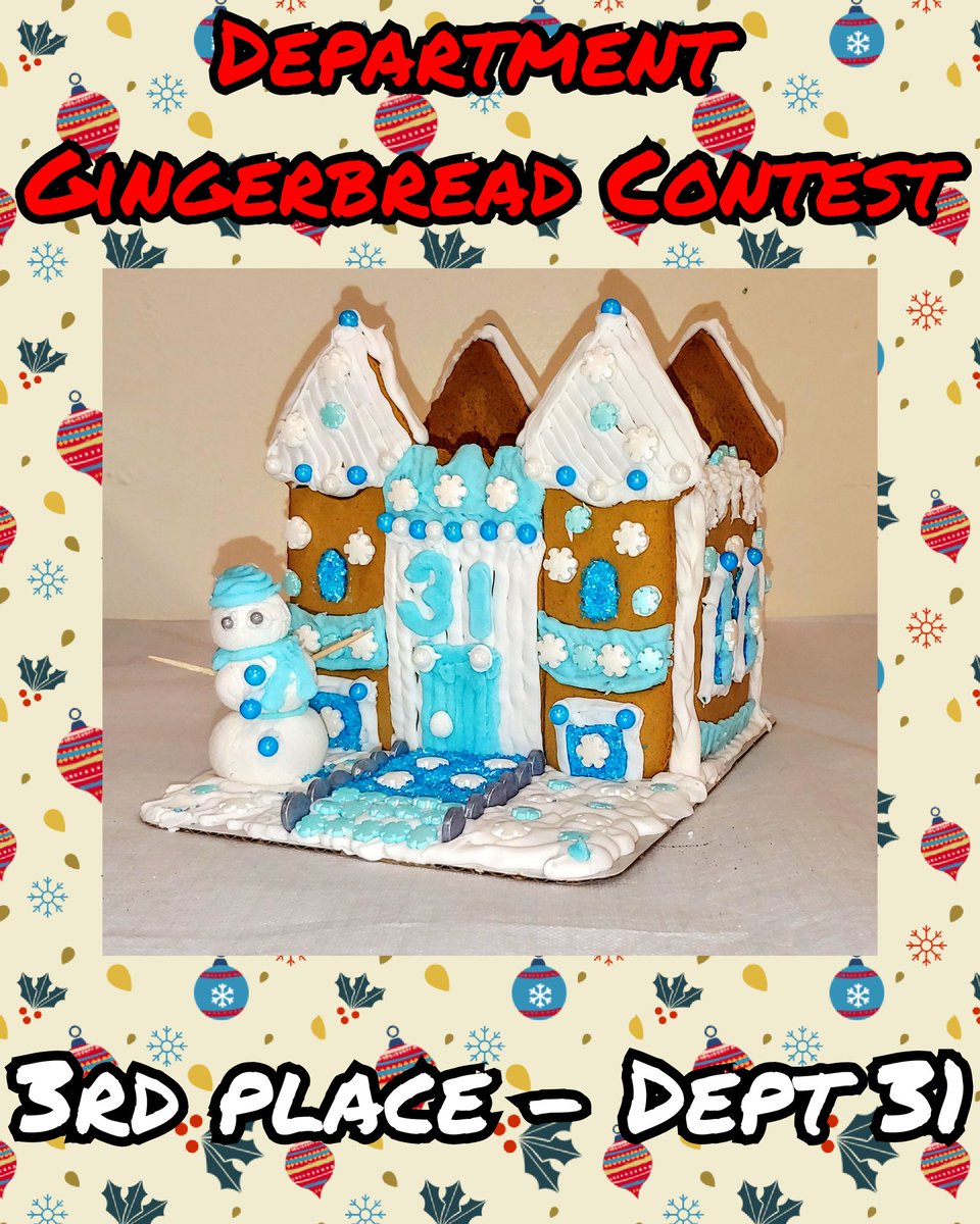 CatriniaHarris's tweet photo. Department Gingerbread Contest #hd8552 third place was dept 31. #thd8552 #ChristmasCheer
@GeoffLambertTHD @LindaWill016 @steveblevins114 @wjessup17 @whitsett_a https://t.co/L6YsZ69LbT https://t.co/Y39E6eDmXn