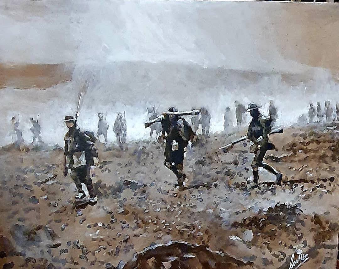 I have just collected some very powerful paintings from Dave Coulter, including his new series of WW1 paintings. 
#davecoulter #manchesterart #powerfulart #warart #warpainting #militarypainting #ww1 #ww1history #atmosphericpainting #ww1collector #northernart #militarycollector