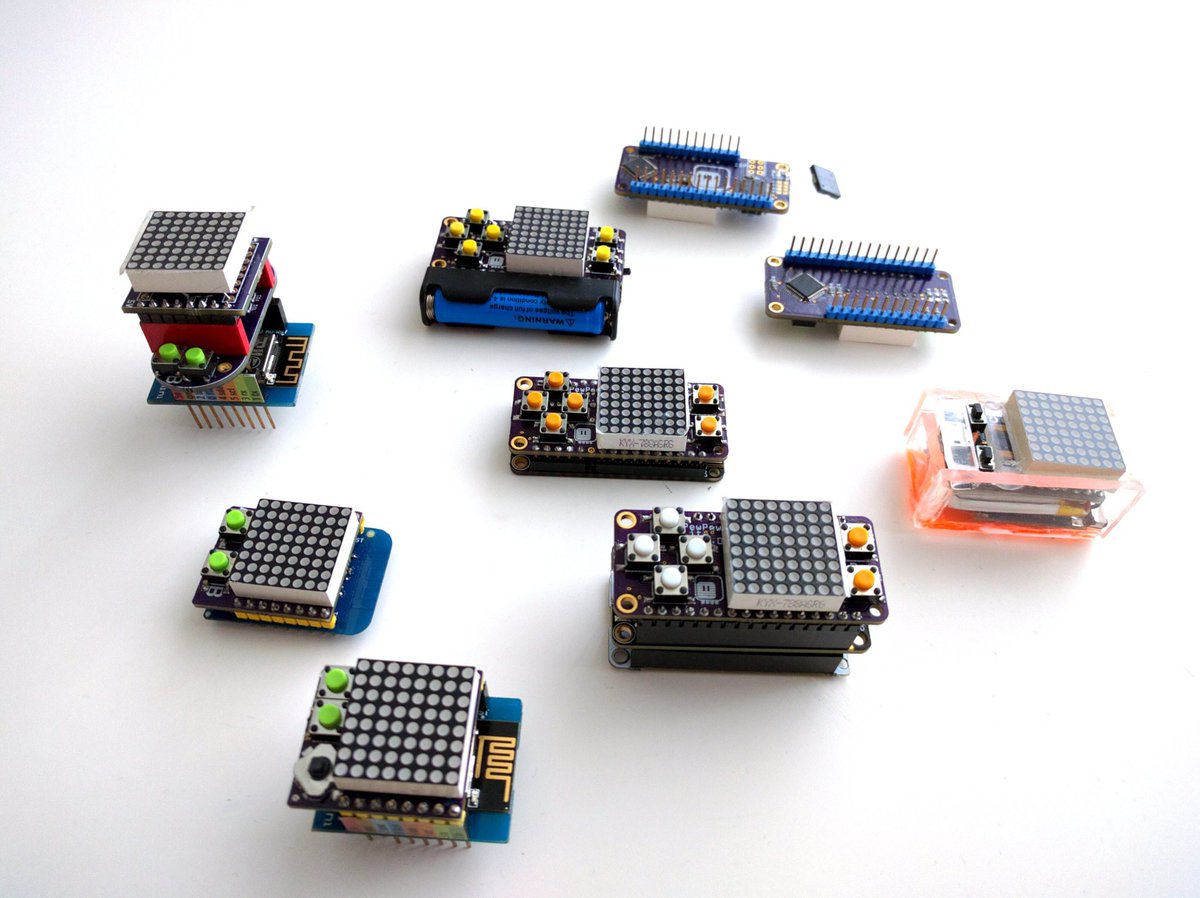 hackadayio's tweet image. PewPew FeatherWing is a shield for Adafruit Feather boards with buttons and a LED matrix display, for simple games by de∫hipu. It&apos;s also an entry in our #FeatherContest with @adafruit and @digikey! There&apos;s still time to submit your entry. hackaday.io/project/21578-…