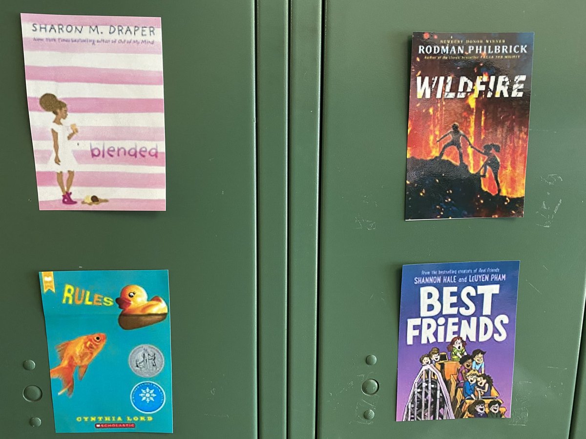 Excited to announce Hemmeter's 2020 March Book Madness titles. Wildfire by ⁦<a href="/RodmanPhilbrick/">Rodman Philbrick</a>⁩, Best Friends by ⁦@haleshannon⁩, Rules by #CynthiaLord &amp; Blended by ⁦<a href="/sharonmdraper/">Sharon M. Draper</a>⁩ #MBM2020 4 of 4