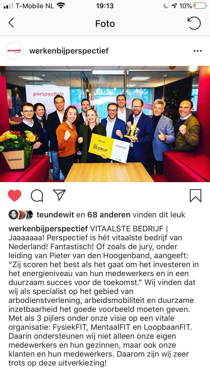 @Perspectief_eu gekozen tot vitaalste bedrijf van Nederland! #vitaalstebedrijf #werkenbijperspectief #duurzameinzetbaarheid #