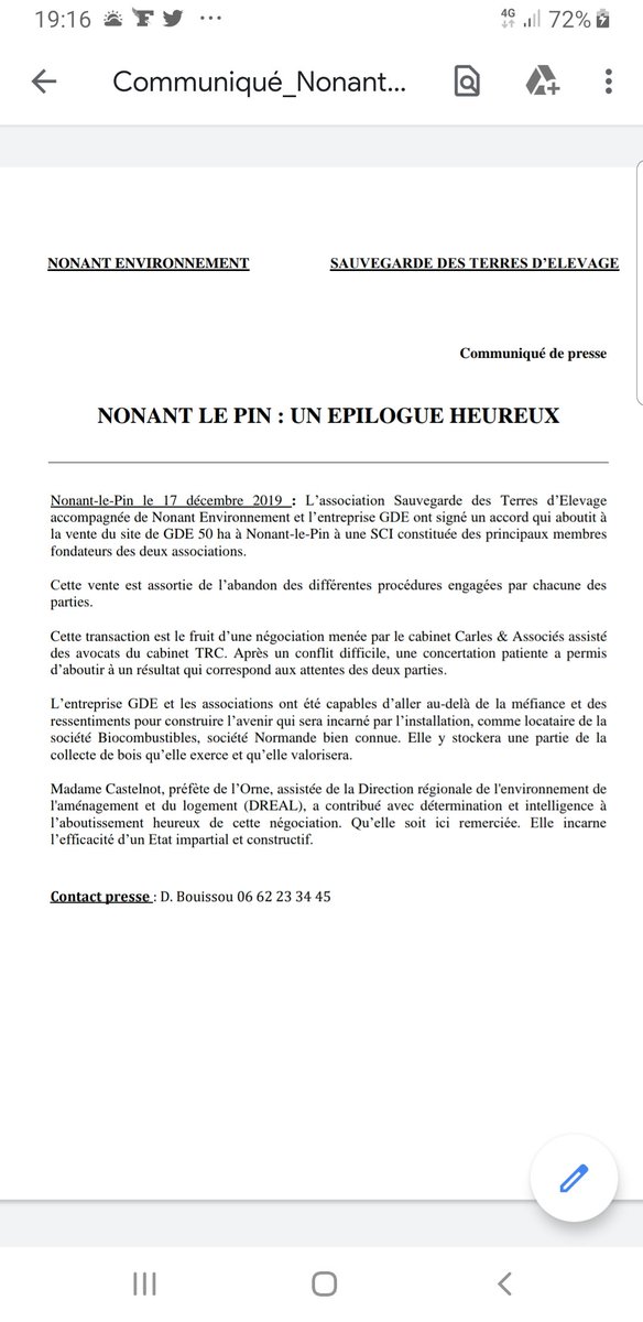NonantDecharge's tweet photo. Communiqué de presse "Nonant-le-Pin : un épilogue heureux " @frorne https://t.co/bWhWk2gAHN