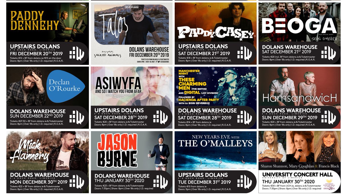 Coming up at Dolans over the #christmas period - something for everyone. Looking forward to welcoming everybody #limerick