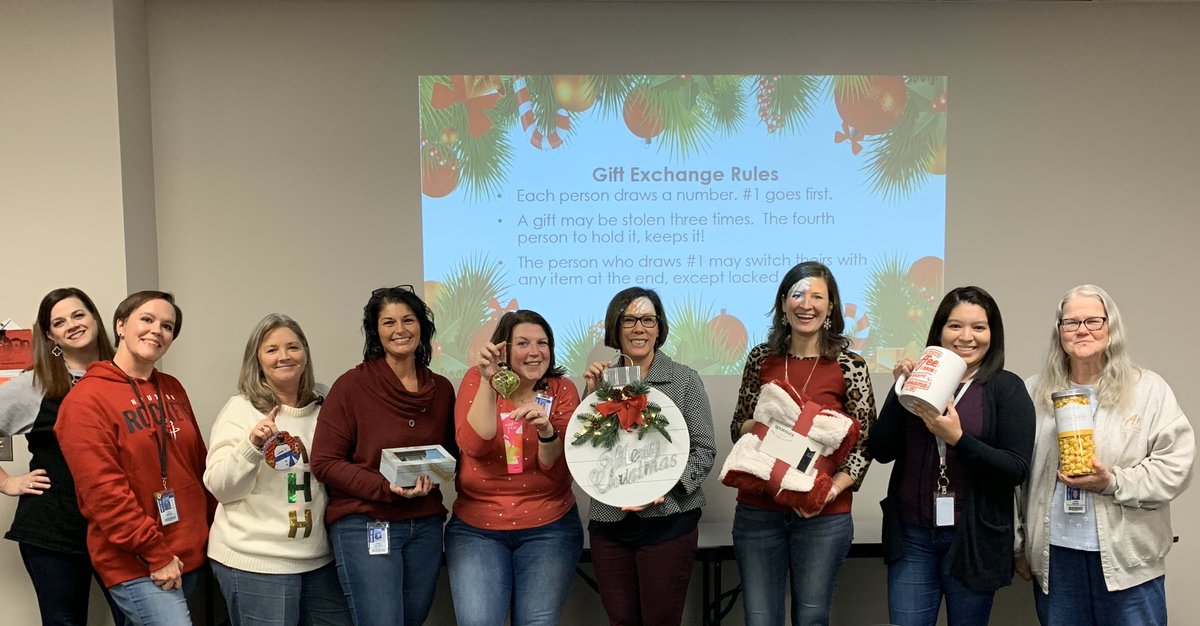 Fun gift exchange today! May everyone have a wonderful holiday and a happy new year!