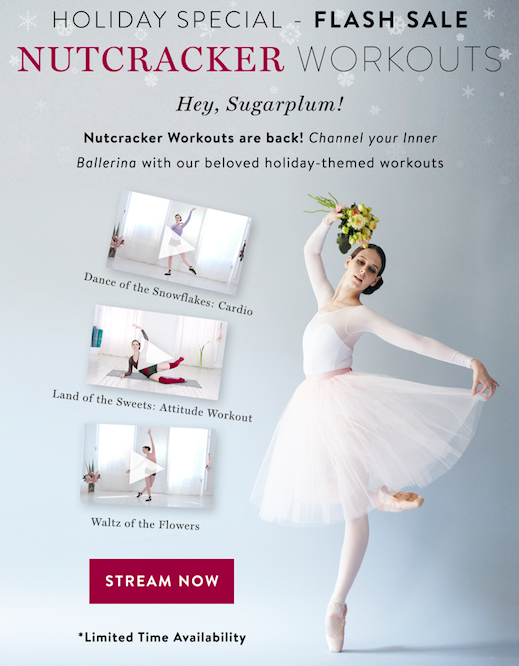 balletbeautiful's tweet photo. Our #Nutcracker Workouts are HERE! #Dance through the holidays with these beloved #workouts 💖❄️ Only available for a limited time! Find them here: https://t.co/FO3bo3rVGA #BalletBeautiful #BalletBeautifulFit #ballet #ballerina #barre #fitness #feelgood #wellness #cardio #tone https://t.co/WdJP2YjUnN
