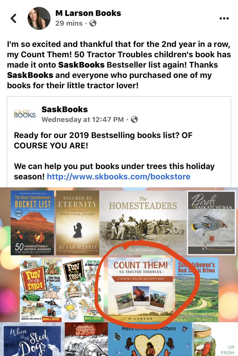 BooksBadger's tweet photo. Thanks @SaskBooks and everyone that purchased my Count Them! 50 Tractor Troubles book! #Saskatchewan #sk #tractorbooks #countingboook #tractorbook #farmbook https://t.co/Ad11kYIANV