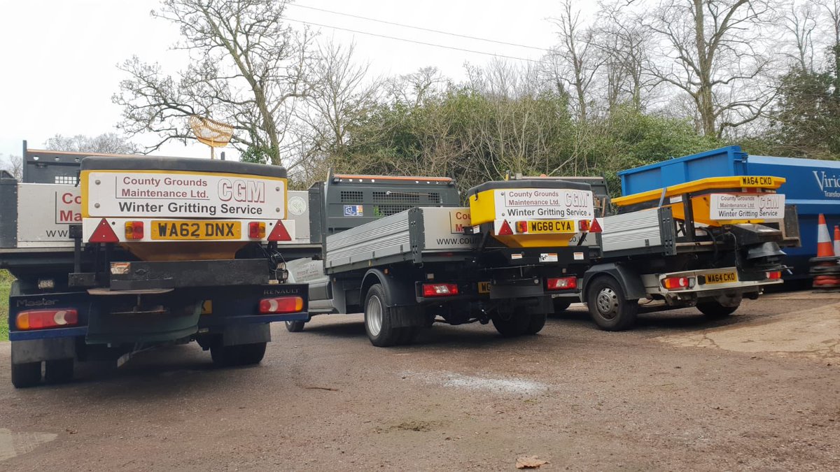 CountyGrounds's tweet photo. Vans loaded this afternoon for a night of salt spreading of clients car parks around EXETER area tonight with minus temperatures forecast ๐ #gritting #EXETER #saltspreading https://t.co/scBV2HHiuL