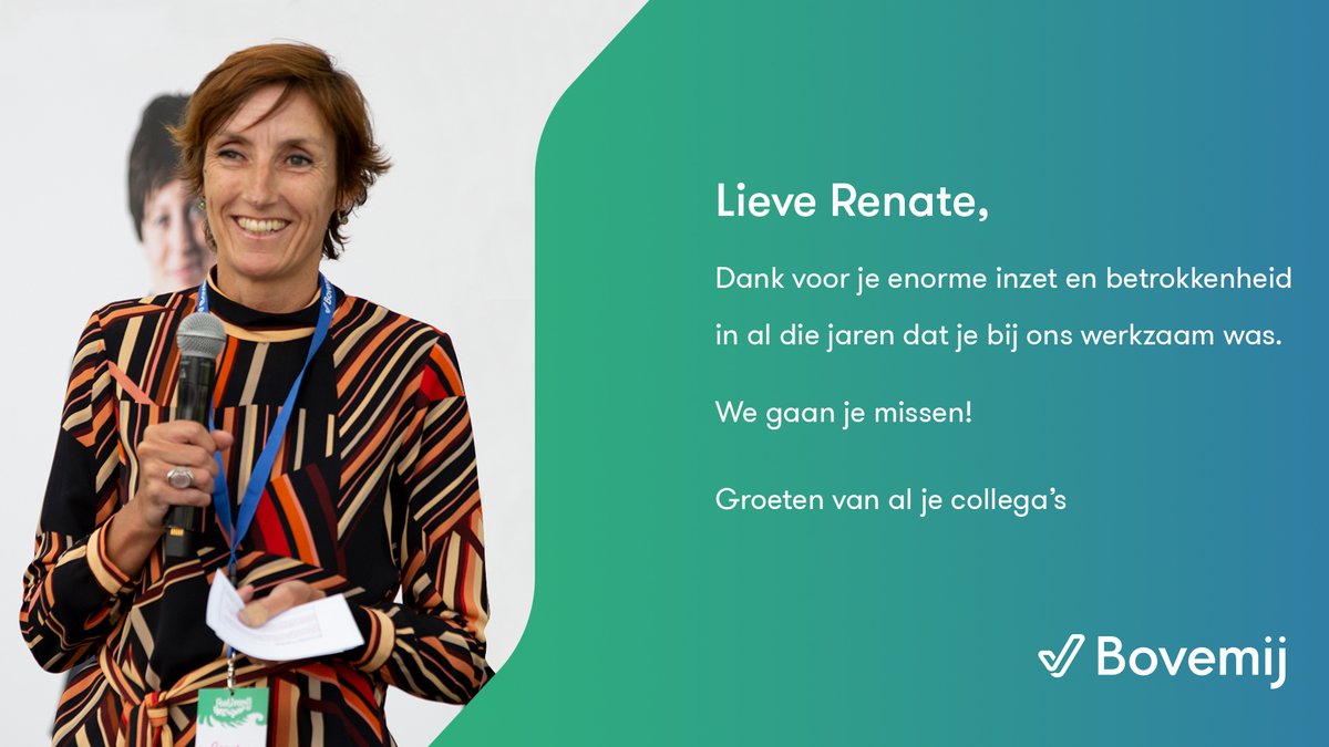 Vandaag nam Renate Leander afscheid van Bovemij. In 1997 begon zij als trainee op de financiële afdeling, om 17 jaar later toe te treden tot onze Raad van Bestuur. Nu vindt zij het tijd voor een volgende stap. Renate, we gaan je missen! #renatebedankt
