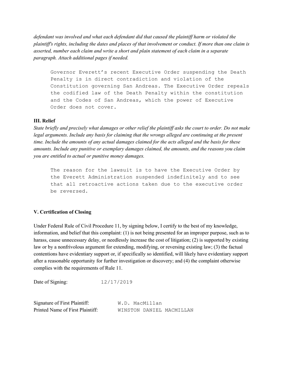 SASupremeCourt's tweet photo. Winston MacMillan has filed a petition with the court against Governor Everett regarding his Executive Order on the suspension of the death penalty. https://t.co/QDD9Dy4FbT
